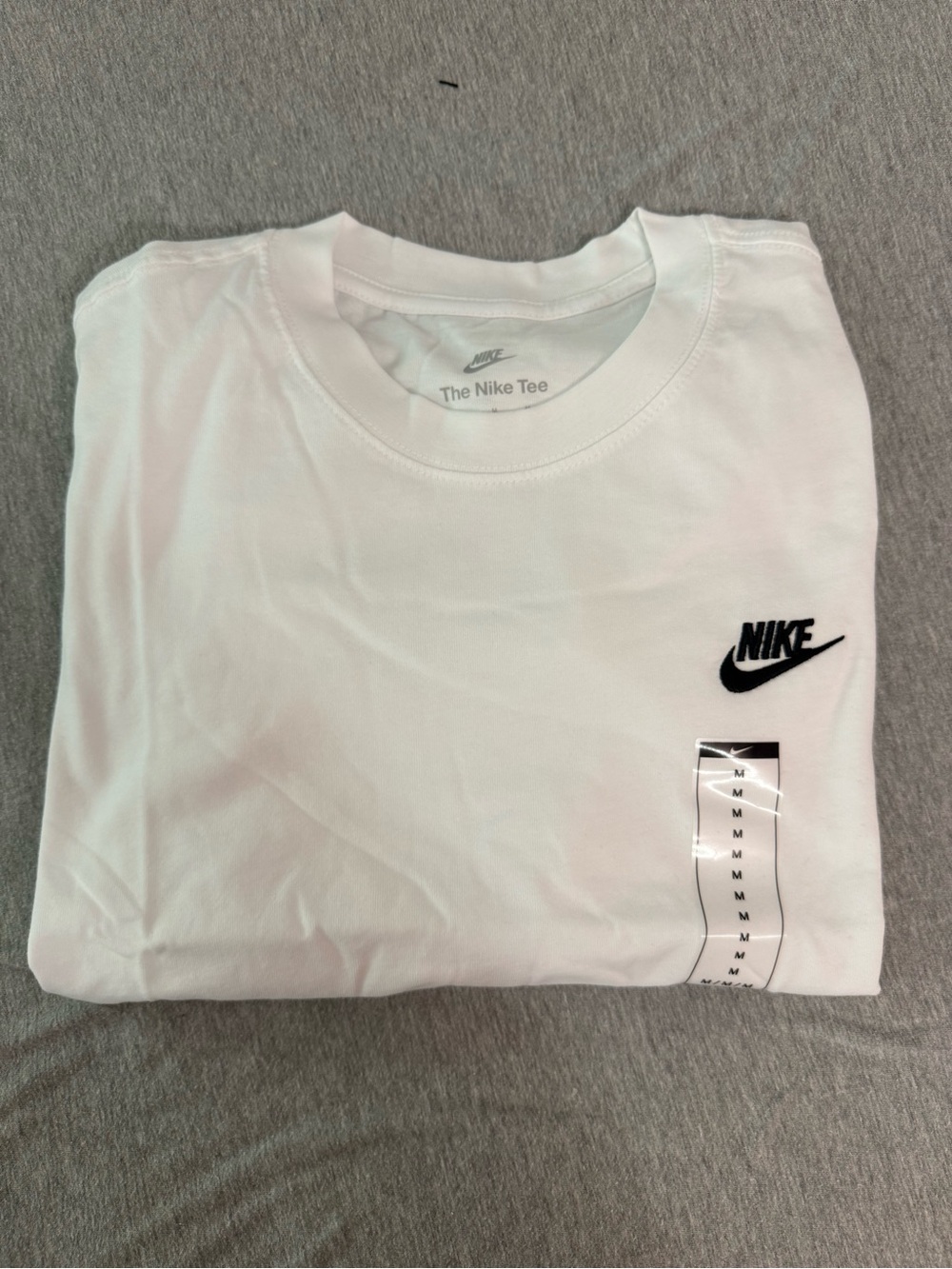 Nike White Short Sleeve Crew Tee with Black Swoosh